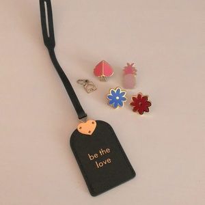 Kate Spade Luggage Tag, Pin, & Charm Set